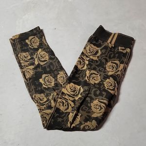 Brown and Gold Leggings One Size Unbranded